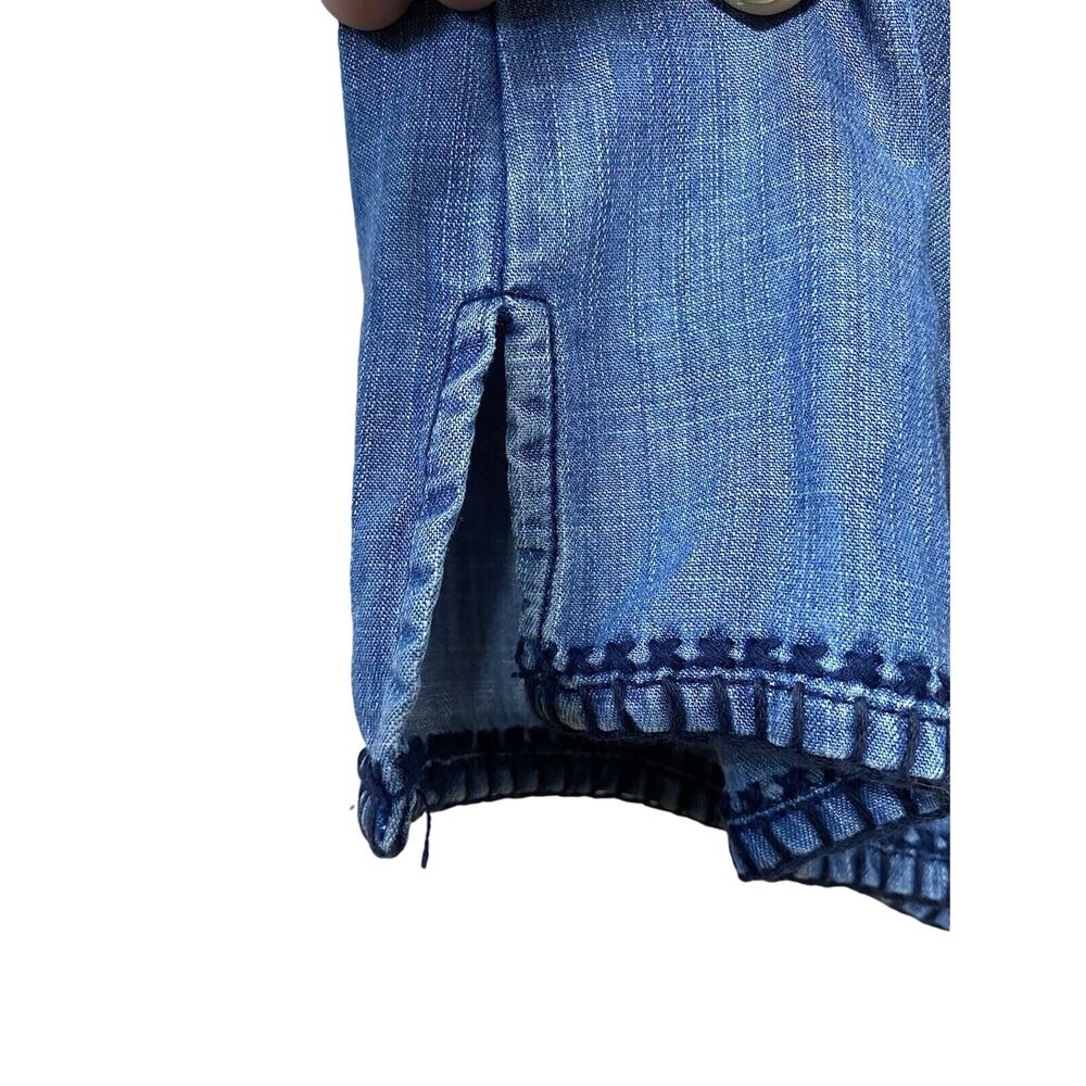 Cloth & Stone Chambray One Shoulder Ruffle Dress Women's XSMALL - Picture 3 of 7